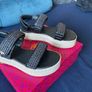 RRP 385 EUR Tory Burch espadrille sandals in black raffia velcro strap and raffia Image 5