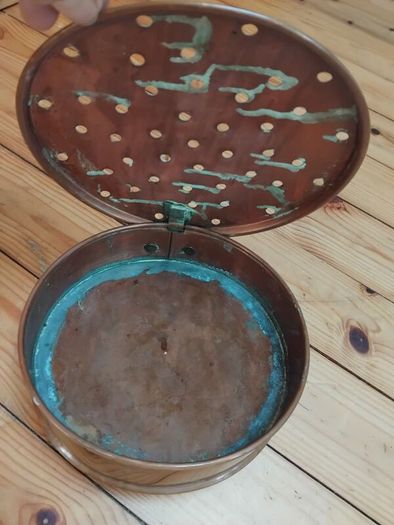 Vintage brass and copper chestnut roaster