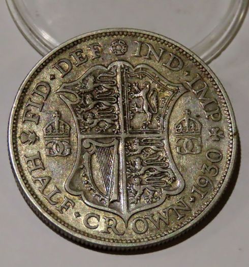 Rare High Detailed 1930 Key Date George V Silver Half crown
