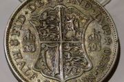 Rare High Detailed 1930 Key Date George V Silver Half crown (with mint error on V )