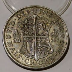 Rare High Detailed 1930 Key Date George V Silver Half crown (with mint error on V )