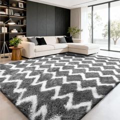 Rugs Living Room- 160x230cm Fluffy Shaggy Area Rugs for Bedroom - Large Anti Slip Rug - Washable Modern Floor Carpets - Soft Thick Pile Bedside Rug for Kids Bedroom, Nursery