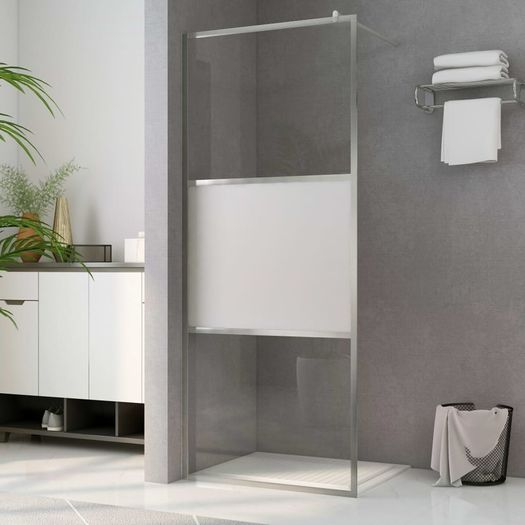 Walk-in Shower Wall with Half Frosted ESG Glass 115x195 cm