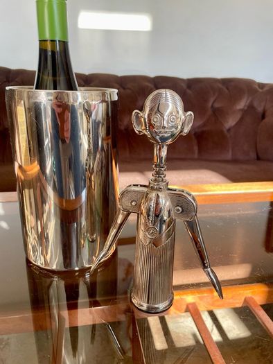 Vintage Italian Pierre the Sommelier Silverplate Corkscrew Wine Bottle Opener