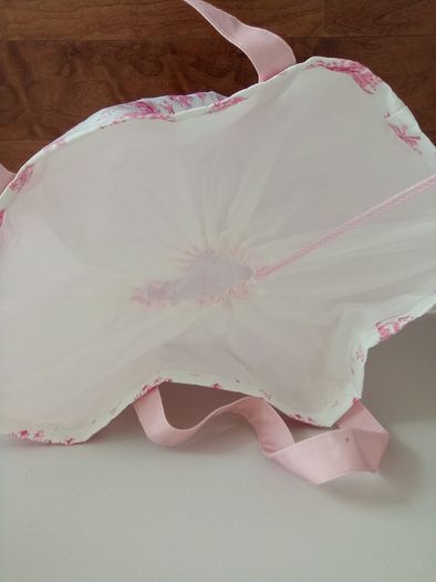 Large pink floral laundry bag