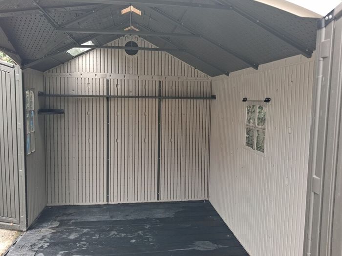 Lifetime brand 8 ft. X 10 ft. (3.05 metre X 2.44 metre) outdoor maintenance free storage shed