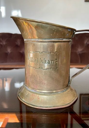 Antique Dutch Melkkan Brass Milk Can Vintage Decoration Authentic Brass Milk Can