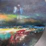 City Lights on Dublin Bay ORIGINAL PAINTING on lazy susan by artist Helen Mathews Image 4