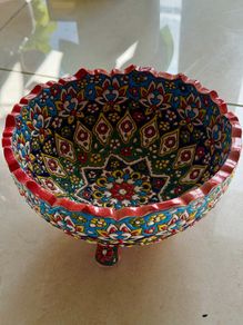 Handmade antique Enamel Ceramic Serving Bowl
