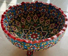Handmade antique Enamel Ceramic Serving Bowl