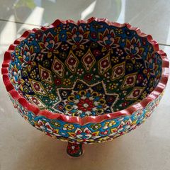 Handmade antique Enamel Ceramic Serving Bowl