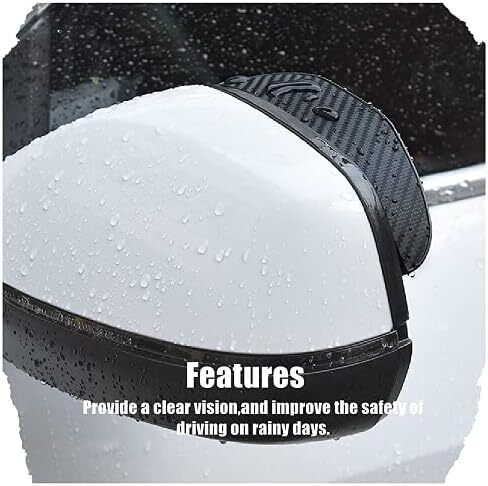 1 Pair Car Side Wing Mirror Rain Protector Cover Cap Smoke Guard Universal Carbon Fiber Rear View Side Eyebrow for SUV Truck Accessories