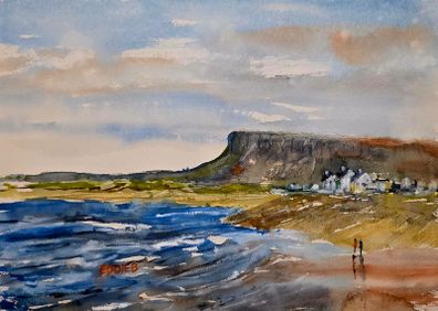 strandhill-beach Sligo watercolour