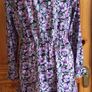 purple and black floral long sleeve tea dress size 14 includes postage Image 3