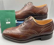 Loake 202T Brown Leather Brogues Shoes Wingtip UK 7.5 EU 41.5 - Made England