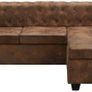_Chesterfield Sofa L Shape Suede Look Brown Living Landscape Corner Sofa Image 2