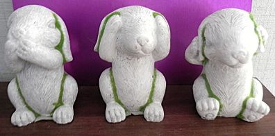 3 Rabbits (plaster) Green & White 2 euro