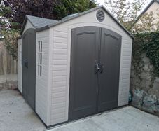 Lifetime brand 8 ft. X 10 ft. (3.05 metre X 2.44 metre) outdoor maintenance free storage shed
