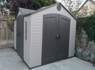 Lifetime brand 8 ft. X 10 ft. (3.05 metre X 2.44 metre) outdoor maintenance free storage shed