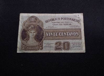Portugal : 20 Centavos Banknote - 1922