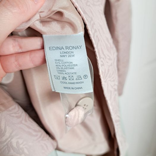 Edina Ronay Blush Pink Embossed Pattern Coat Size L/XL
