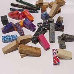 A Mixture Of 30 Woodturning Pen Blanks