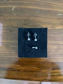 Silver stud earrings and pendant with cubic zirconia