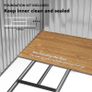 Outdoor Storage Shed, 7ft x 4ft, Large Patio Roofed Tool Metal Storage Building Foundation Sheds Box Outdoor Furniture Image 7