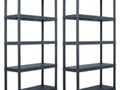 Storage Shelf Racks 2 pcs Black 250 kg 80x40x180 cm Plastic