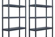 Storage Shelf Racks 2 pcs Black 250 kg 80x40x180 cm Plastic