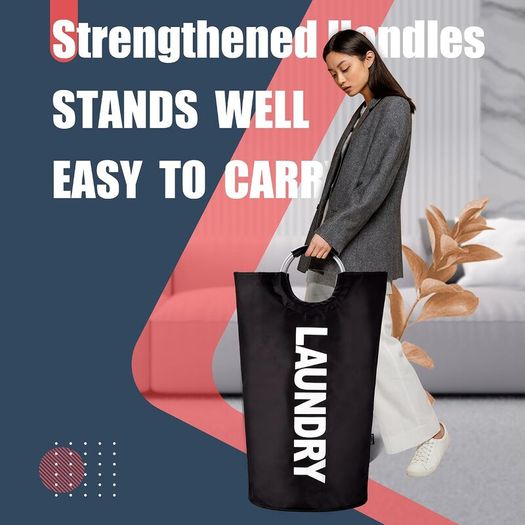 Caroeas 90L Collapsible Laundry Basket Waterproof Laundry Bag with Handles - Brand New