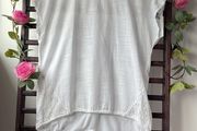 top white &amp; lace top with parka back one size new collection brand