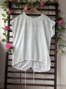 top white & lace top with parka back one size new collection brand