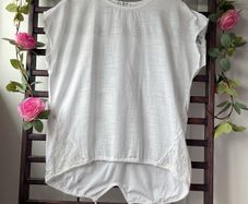top white & lace top with parka back one size new collection brand