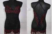 Shirley of Hollywood black/red nightie Babydoll with suspenders size UK12 EU40 Postage included