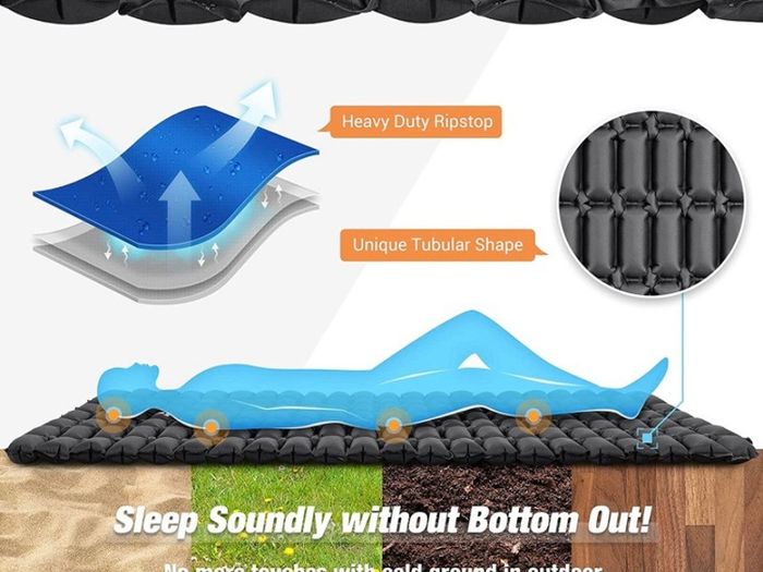 Double Camping Mat, Inflatable Sleeping Mat Camping Mattress with Pump Sack, Ultralight 2 Person Sleeping Pad for Backpacking, Hiking, Traveling, Lightweight Camp Mattress Sleep Mat (FREE POSTAGE)