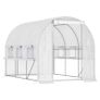 Walk-in Polytunnel Greenhouse Green House with Roll-up Sidewalls, UV-resistant PE Cover, 3 x 2 x 2m, White Image 3