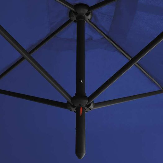 Double Parasol with Steel Pole Azure Blue 600x300 cm