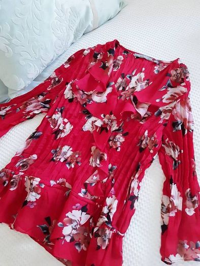 NY Collection Red Floral Blouse - Size 12