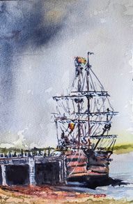 Spanish Galeon Andalucia watercolour