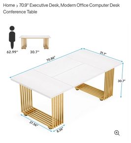 70.9" Executive Desk, Modern Office Computer Desk Conference Table