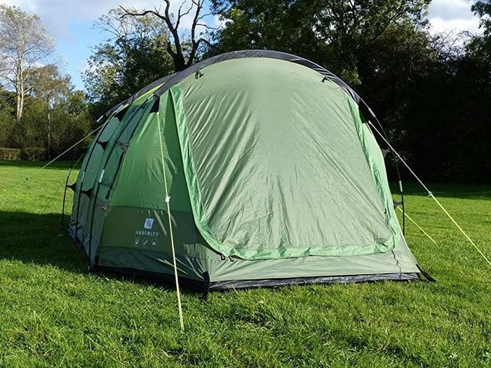 Abberley 2 berth 3.7m x 2.2m Tunnel Tent Green - 5000mm waterproofing UV Protection Canopy Poles & sewn in groundsheet (FREE POSTAGE)