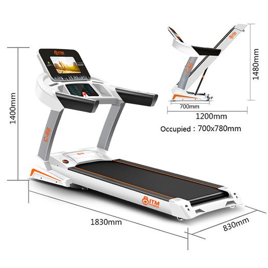 C66 Commercial SMART Treadmill with 1YR Warranty, 3HP Motor 18KM PER HOUR, WiFi Colour Touchscreen Media Player, Watch Netflix, YouTube, etc, Download Any App, Flash Sale