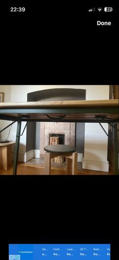 Ikea desk folding with 2 stools