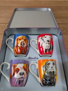 Eoin O'Connor Mutz Set of 4 Dog Mugs New & Gift Boxed