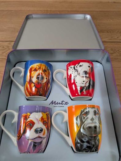 Eoin O'Connor Mutz Set of 4 Dog Mugs New & Gift Boxed
