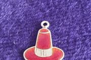Vintage 925 Sterling Silver Enameled Welsh Hat Pendant or Charm.