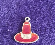 Vintage 925 Sterling Silver Enameled Welsh Hat Pendant or Charm.