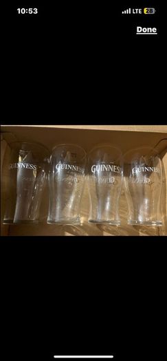 Guinness pint beer glasses