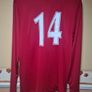 NIKE football shirt victory jersey red and white Size XL extra large long sleeve traing top mens No. 14 Image 7